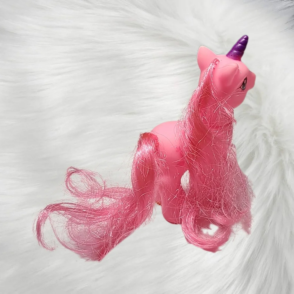My Pink Pegasus Unicorn Figurine with Purple Horn